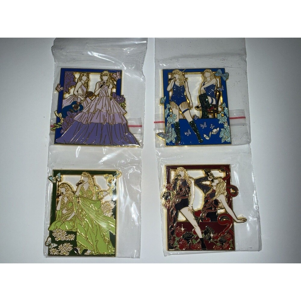 Taylor Swift Inspired Pin-Free Enamel Pin Set 4 Eras Concert Outfit New